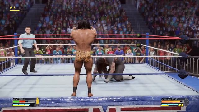 The Undertaker vs Jimmy Snuka Wrestlemania 7 1-0 WWE 2K22 PS4 смотреть онлайн