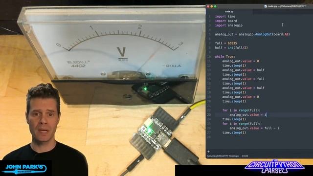 John Park's CircuitPython Parsec: Analog Output @adafruit @johnedgarpark #adafruit #circuitpython смотреть онлайн