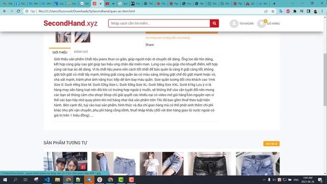 Giới thiệu template website bán hàng đồ SecondHand html css js chuẩn seo смотреть онлайн