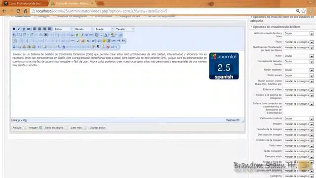 1.5 Curso de Extensiones Joomla: Configuración de Artículos en K2 смотреть онлайн