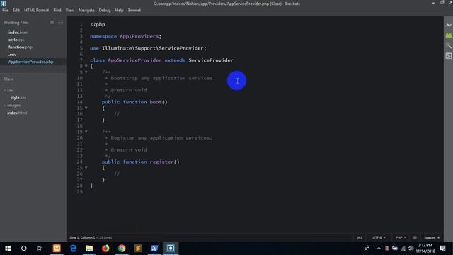 laravel 1 ( laravel installation, server start, database create and link, illuminate resolve, auth смотреть онлайн