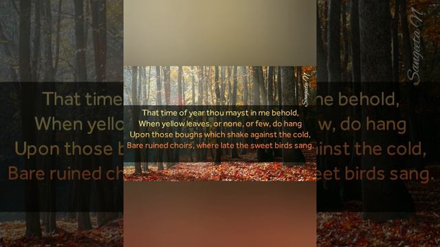 Sonnet 73 | William Shakespeare | That time of year thou mayst in me behold | смотреть онлайн