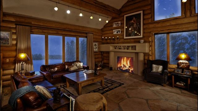 Релакс после рубрики КРЖ. Уютный дом с камином и метель за окном. Приятного Вам и уютного вечера. смотреть онлайн