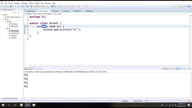 [자바를 자바보자]33.접근 제한자 총정리(public private protected default) смотреть онлайн