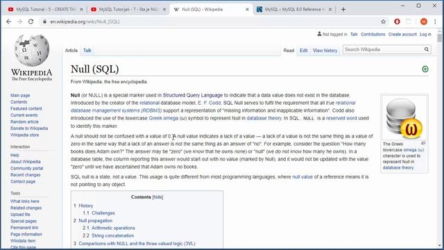 MySQL Tutorial - 6 - What is NULL and NOT NULL ? смотреть онлайн