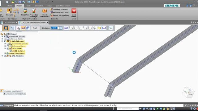 Solid edge frame tutorial #2 ( Ladder Part 1 ) смотреть онлайн
