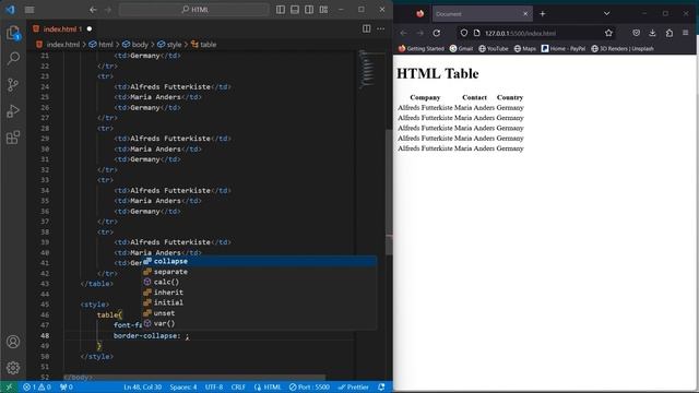 Styling HTML tables with CSS. смотреть онлайн