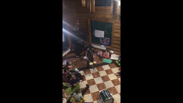 The percussion clinic at the summer English camp for kids clip смотреть онлайн
