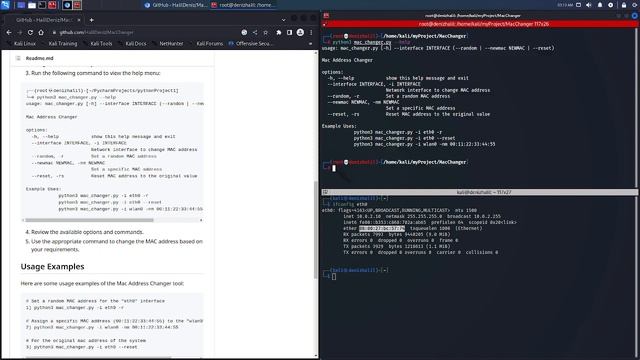 Changing Mac Address with Python (kali linux & linux) смотреть онлайн
