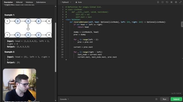 Unlocking the Magic Reverse a Sublist in ONE Pass! ? | LeetCode 92. Reverse Linked List II смотреть онлайн