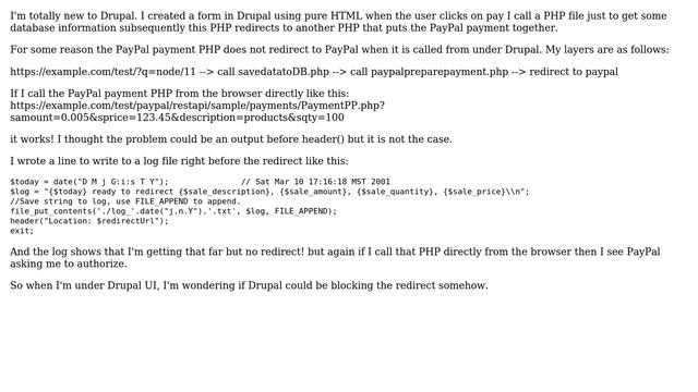 Unable to redirect from Drupal to PayPal смотреть онлайн