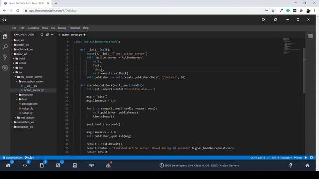 ROS2 Action Server in Python | ROS Developers Live Class # 108 смотреть онлайн