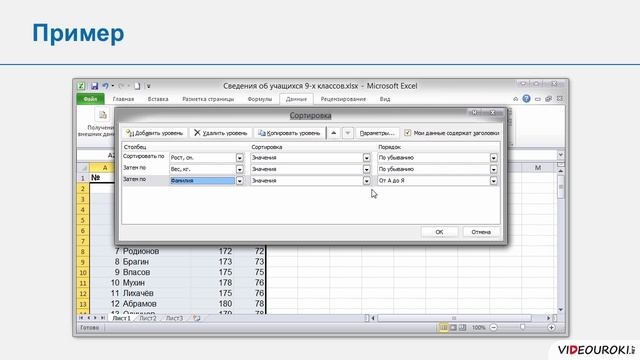 9 класс. 28. Средства анализа и визуализации данных. Сортировка и поиск данных смотреть онлайн