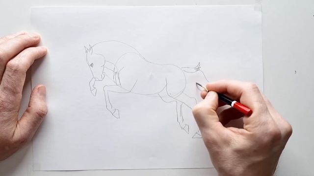 Drawing horse for Beginners: Pencil Drawing Tutorial for Kids - How to draw a horse in stages смотреть онлайн