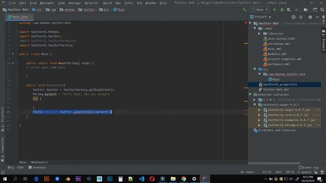 How to create a twitter bot with Java - part - 2 смотреть онлайн