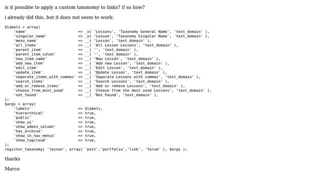 Wordpress: Custom taxonomy applied to links смотреть онлайн