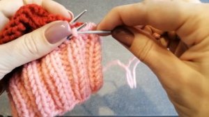 Довязать резинку 2×2 снизу