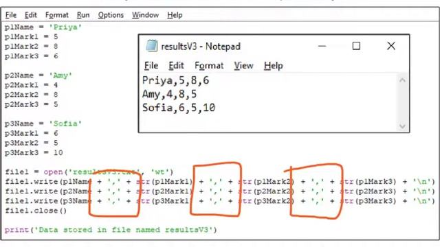 How to write data into a text file from a Python program смотреть онлайн
