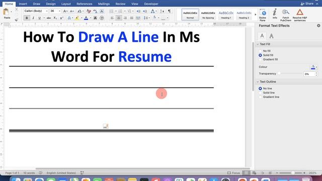 How To Draw A Line In Ms Word For Resume смотреть онлайн