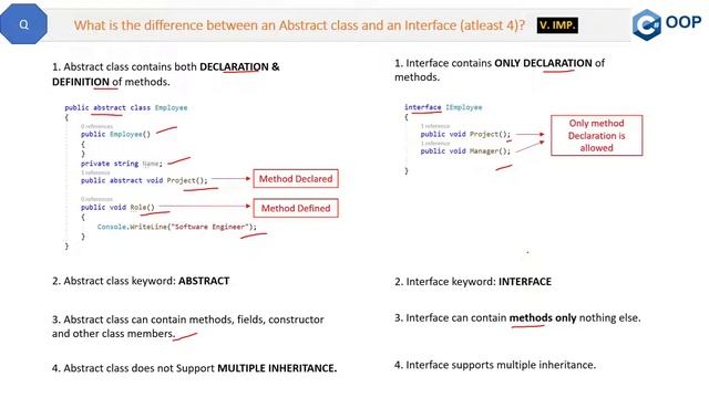 What is the difference between an Abstract class and an Interface (atleast 4)? смотреть онлайн