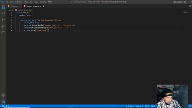 Ren'Py Inventory System Part 2 | Custom Inventory Screen
