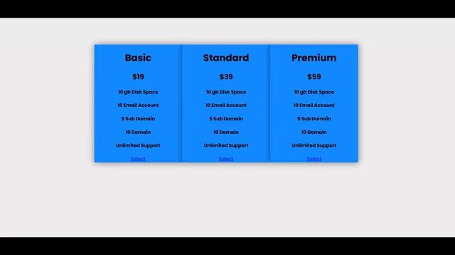 Pricing Table Design using HTML and CSS смотреть онлайн