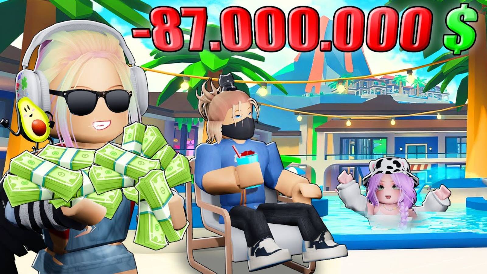 ПОТРАТИЛА ВСЕ ДЕНЬГИ В ТАЙКУНЕ МИЛЛИОНЕРА! Roblox смотреть онлайн