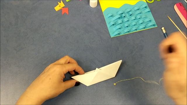 Открытка на 23 февраля своими руками. Кораблик оригами. Origami ship DIY смотреть онлайн