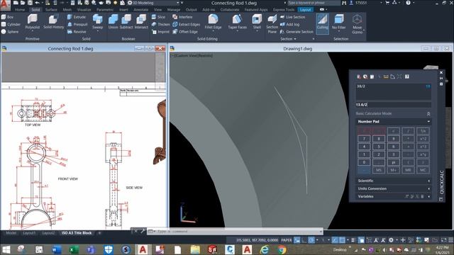Connecting Rod Shaft for Piston in AutoCAD смотреть онлайн