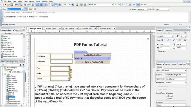 Combining Floating Fields and Dropdowns in Adobe LiveCycle Designer ES 4® смотреть онлайн