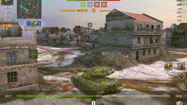 WOT BLITZ. покупка AMX 50 120, 3 мастера подряд, танк порадовал. смотреть онлайн