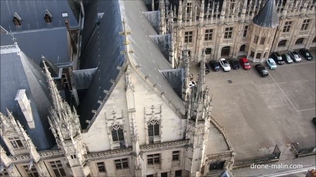 Vidéo aérienne de Rouen par un drone, la ville vue du ciel de Normandie смотреть онлайн
