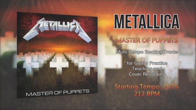METALLICA - Master of Puppets - 100% Tempo (212 BPM) Backing Track смотреть онлайн