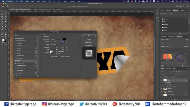 Shiny Peeling Sticker Effect In Photoshop