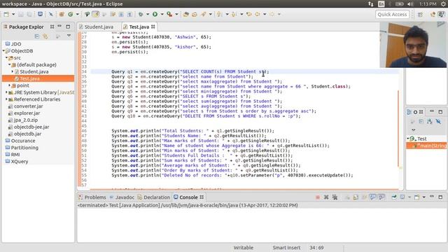 OjectDB Program for Persistent Class смотреть онлайн