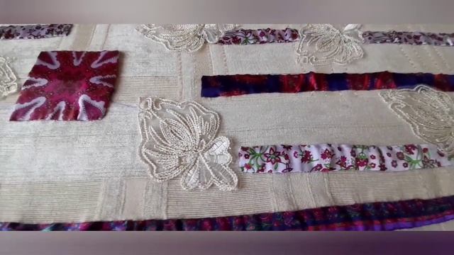 Новогодняя дорожка для стола из подручных тканей. смотреть онлайн