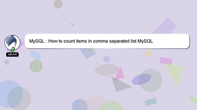 MySQL : How to count items in comma separated list MySQL смотреть онлайн