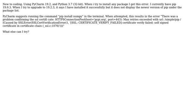 Can't install Python Packages with PyCharm ("Non-zero exit code (1)") смотреть онлайн