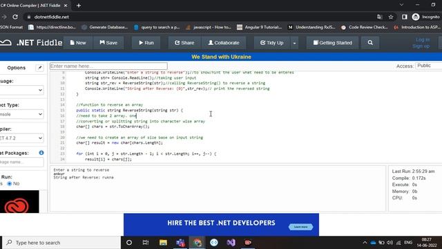Reverse string in c# смотреть онлайн
