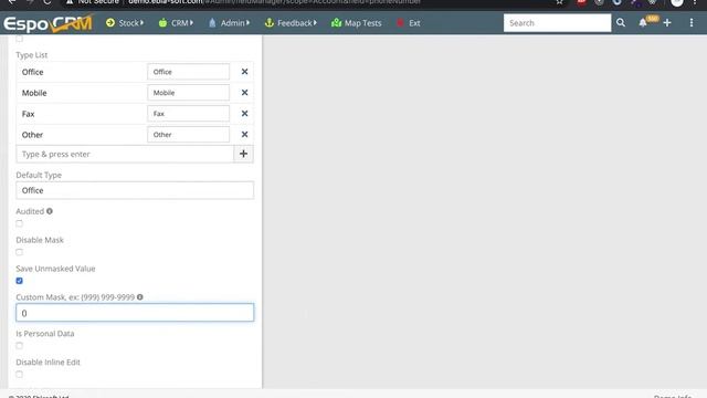 Espocrm Mask Field смотреть онлайн