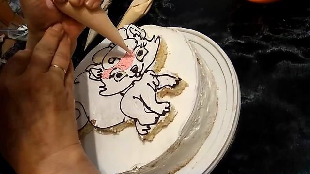 Как сделать 3D рисунок на торте из бисквита крема и шоколада. смотреть онлайн