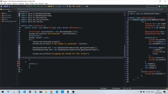 Develop a echo server that handles multiple clients simultaneously | Java Socket Programming смотреть онлайн