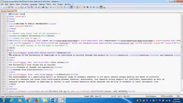 Web design using HTML - class 9 inline style смотреть онлайн