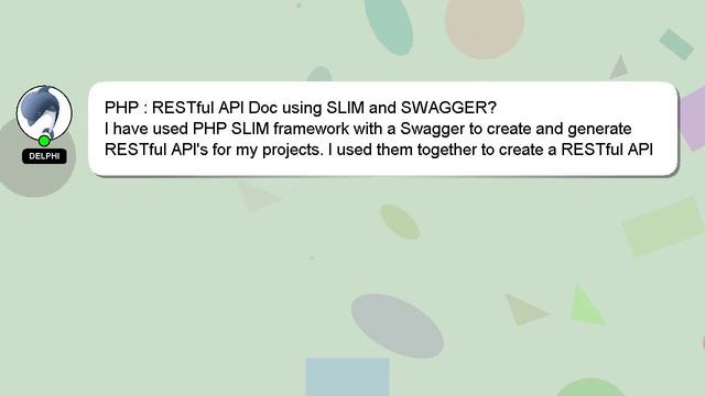 PHP : RESTful API Doc using SLIM and SWAGGER? смотреть онлайн
