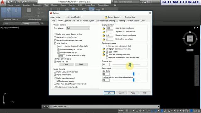 AutoCAD 2018 Tutorial for Beginners 53 HOW TO CHANGE THE SIZE OF CROSS HAIR SIZE IN AUTOCAD# смотреть онлайн