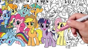 BIGGEST Coloring Pages MY LITTLE PONY. How to draw My Little Pony. Simple Drawing Tutorial Art. MLP
