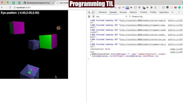 Restoring Lost Context In WebGL - ProgrammingTIL #150 WebGL 0092 Tutorial Video Screencast