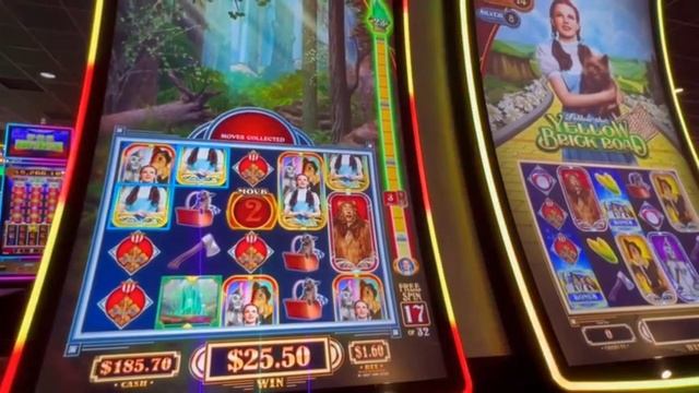 WIZARD OF OZ | FOLLOW THE YELLOW BRICK ROAD | UNBELIEVABLE 97 FREE SPIN BONUS at COUSHATTA CASINO смотреть онлайн