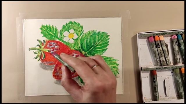 СОЧНАЯ КЛУБНИКА. Как нарисовать ягоды пастелью и карандашами.JUICY STRAWBERRY. How to draw berries. смотреть онлайн