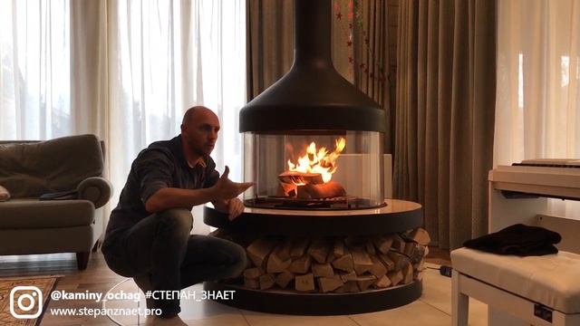 Современный островной Камин Focus Mezzofocus для дома смотреть онлайн